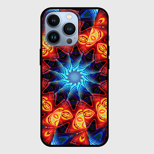 Чехол iPhone 13 Pro Фрактальная узорная абстракция / 3D-Черный – фото 1