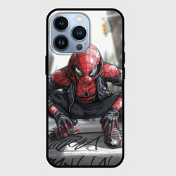 Чехол для iPhone 13 Pro Человек-паук в Нью-йорке, цвет: 3D-черный