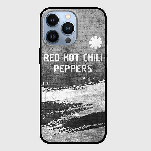 Чехол iPhone 13 Pro Red Hot Chili Peppers - grey gradient посередине / 3D-Черный – фото 1