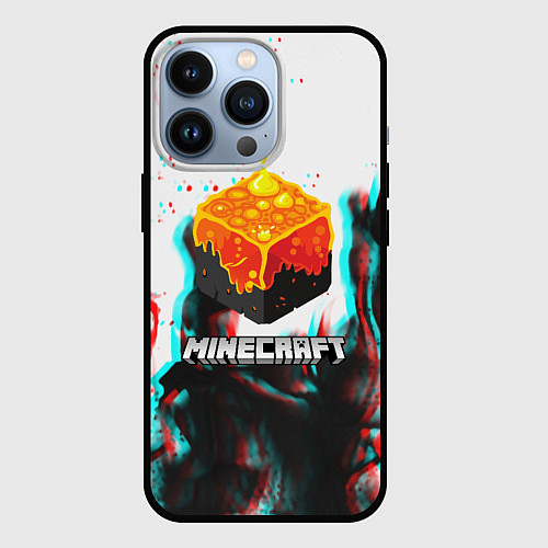 Чехол iPhone 13 Pro Minecraft glitch / 3D-Черный – фото 1