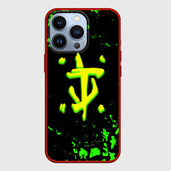 Чехол для iPhone 13 Pro Doom x fallout кислотное лого, цвет: 3D-красный