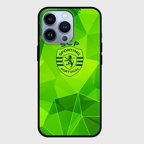 Чехол iPhone 13 Pro Sporting green poly / 3D-Черный – фото 1