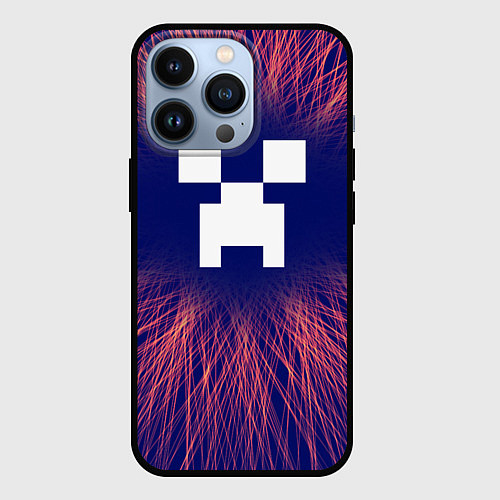 Чехол iPhone 13 Pro Minecraft red energy / 3D-Черный – фото 1