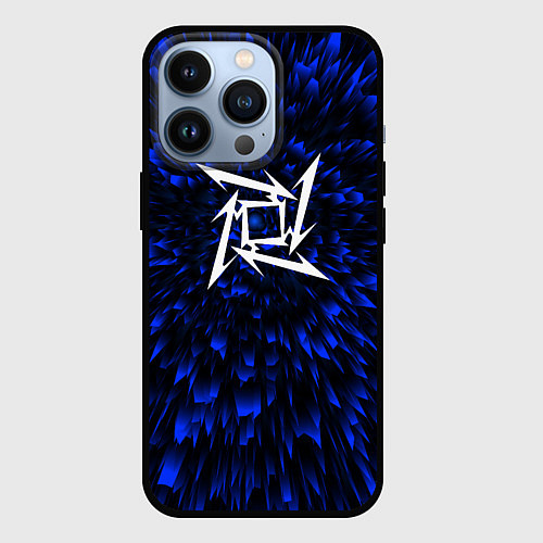 Чехол iPhone 13 Pro Metallica blue energy / 3D-Черный – фото 1