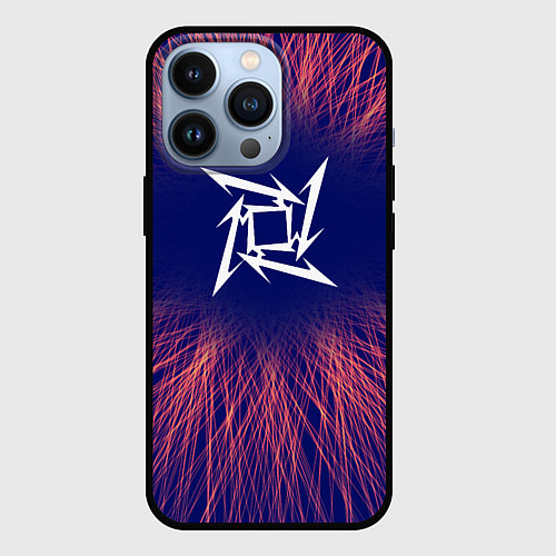 Чехол iPhone 13 Pro Metallica red energy / 3D-Черный – фото 1