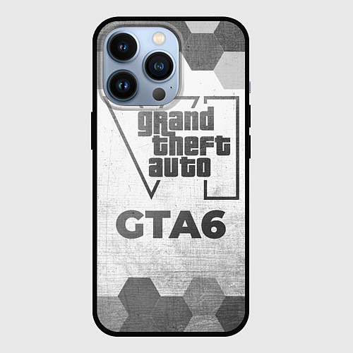 Чехол iPhone 13 Pro GTA6 - white gradient / 3D-Черный – фото 1