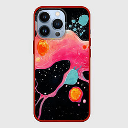 Чехол iPhone 13 Pro Розовая текстура в черном