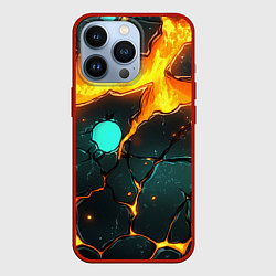 Чехол iPhone 13 Pro Оранжевый разлом в стене