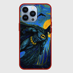 Чехол для iPhone 13 Pro Бэтмен в стиле Ван-Гога, цвет: 3D-красный