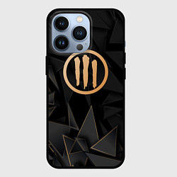 Чехол для iPhone 13 Pro Three Days Grace golden poly, цвет: 3D-черный