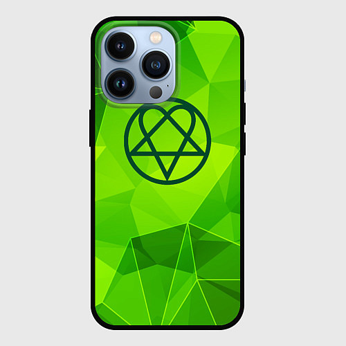 Чехол iPhone 13 Pro HIM green poly / 3D-Черный – фото 1