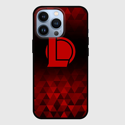 Чехол iPhone 13 Pro League of Legends red poly / 3D-Черный – фото 1