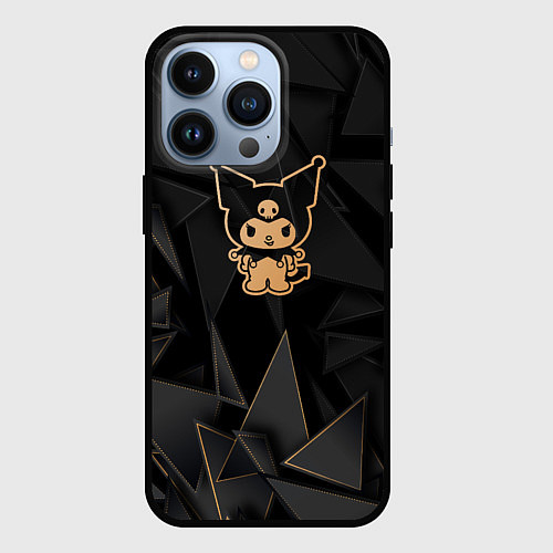 Чехол iPhone 13 Pro Kuromi golden poly / 3D-Черный – фото 1