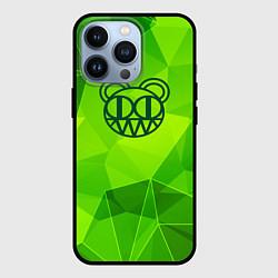 Чехол для iPhone 13 Pro Radiohead green poly, цвет: 3D-черный