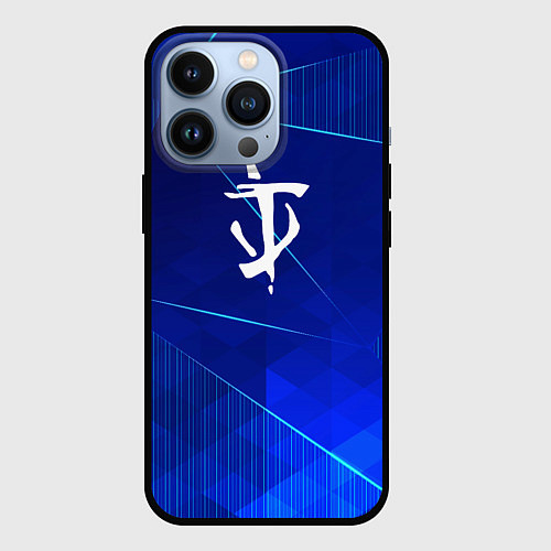 Чехол iPhone 13 Pro Doom blue poly / 3D-Черный – фото 1