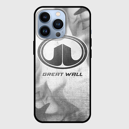 Чехол iPhone 13 Pro Great Wall - white gradient / 3D-Черный – фото 1