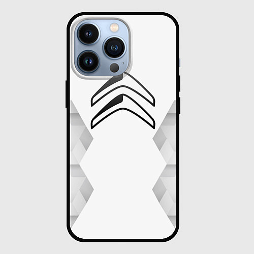 Чехол iPhone 13 Pro Citroen white poly / 3D-Черный – фото 1