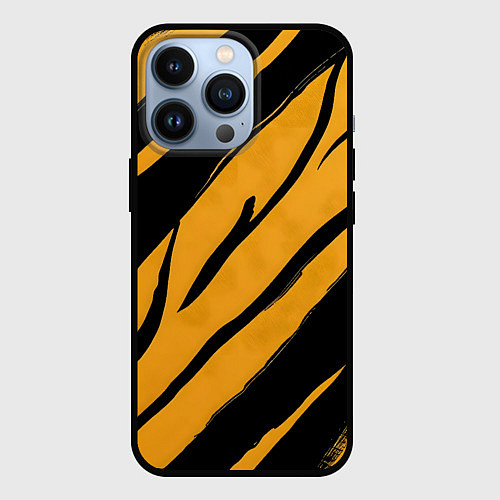 Чехол iPhone 13 Pro Тигровый раскрас / 3D-Черный – фото 1