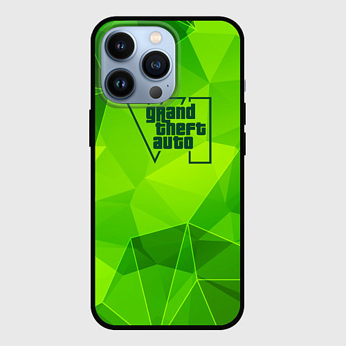 Чехол iPhone 13 Pro GTA6 green poly / 3D-Черный – фото 1