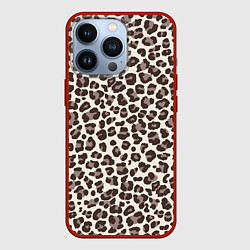 Чехол для iPhone 13 Pro Пятна леопардовые - текстура, цвет: 3D-красный