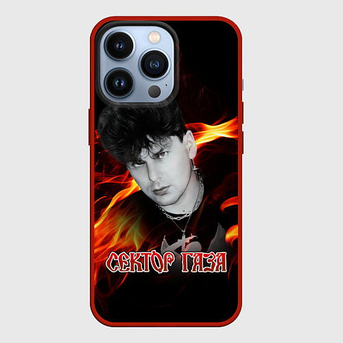 Чехол iPhone 13 Pro Сектор газа фон огня / 3D-Красный – фото 1