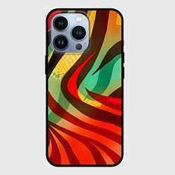 Чехол для iPhone 13 Pro Жаркая полосатая абстракция, цвет: 3D-черный