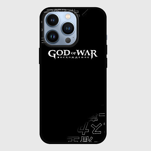 Чехол iPhone 13 Pro Бог войны японские символы / 3D-Черный – фото 1