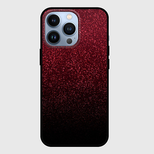 Чехол iPhone 13 Pro Амарантовый градиент крошка / 3D-Черный – фото 1