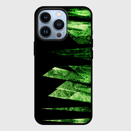 Чехол iPhone 13 Pro Color green black / 3D-Черный – фото 1