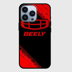 Чехол для iPhone 13 Pro Geely - red gradient, цвет: 3D-черный