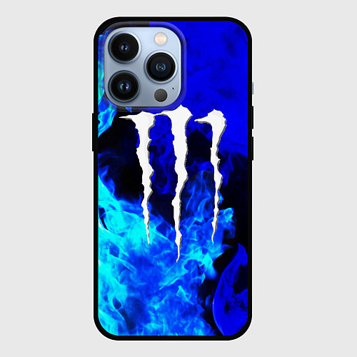 Чехол iPhone 13 Pro Monster energy синий дым / 3D-Черный – фото 1