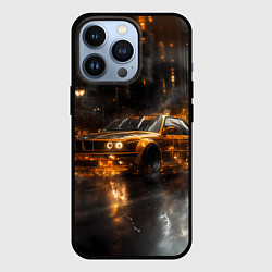 Чехол iPhone 13 Pro Желтый БМВ в огне