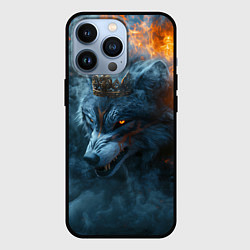 Чехол для iPhone 13 Pro Волк в короне в огне, цвет: 3D-черный