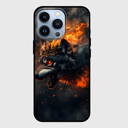 Чехол для iPhone 13 Pro Волк в огне и дыме, цвет: 3D-черный