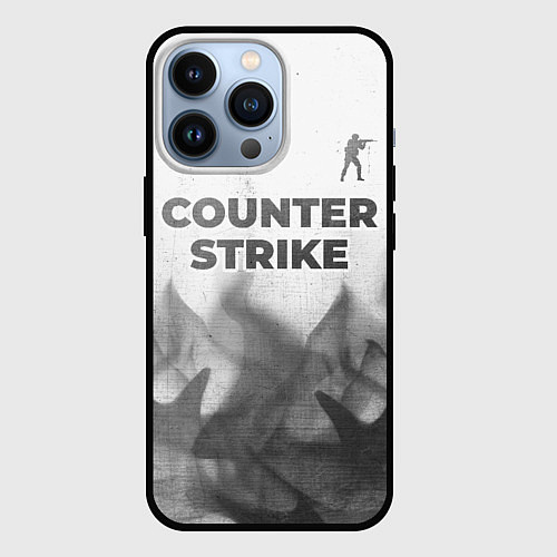 Чехол iPhone 13 Pro Counter Strike - white gradient посередине / 3D-Черный – фото 1