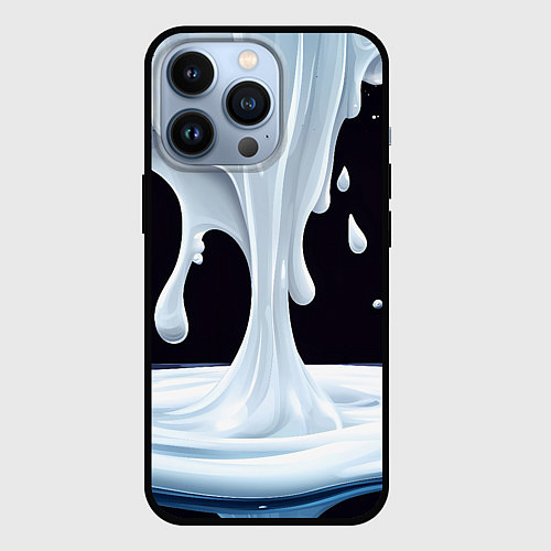 Чехол iPhone 13 Pro Молочная текстура / 3D-Черный – фото 1