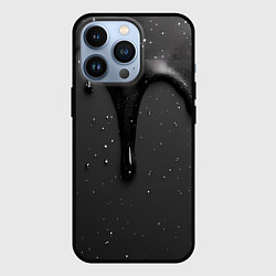 Чехол для iPhone 13 Pro Черная текстура - хром, цвет: 3D-черный