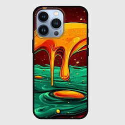 Чехол для iPhone 13 Pro Оранжевая клякса текстура, цвет: 3D-черный