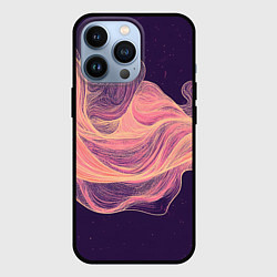 Чехол для iPhone 13 Pro Бежевые волны текстура, цвет: 3D-черный
