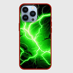 Чехол для iPhone 13 Pro Color green black, цвет: 3D-красный