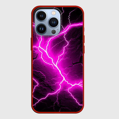 Чехол iPhone 13 Pro The color is pink and black / 3D-Красный – фото 1