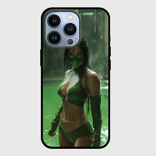 Чехол iPhone 13 Pro Джейд в кислоте / 3D-Черный – фото 1