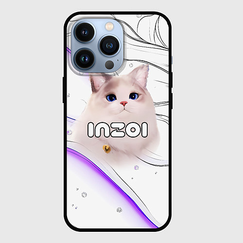 Чехол iPhone 13 Pro Inzoi лого с кошкой / 3D-Черный – фото 1