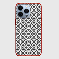 Чехол iPhone 13 Pro Черно белый геометрический узор