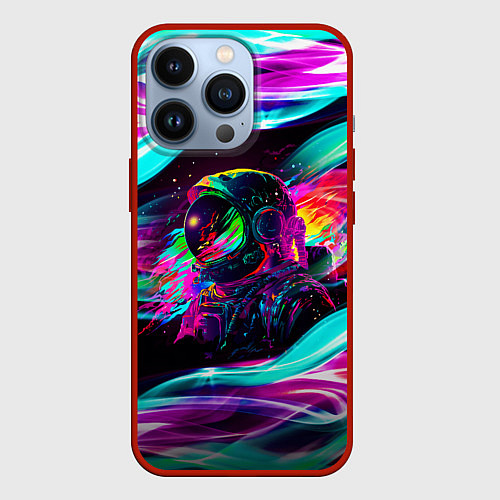 Чехол iPhone 13 Pro Космический неон / 3D-Красный – фото 1