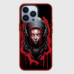 Чехол для iPhone 13 Pro Инопланетная девушка в красной краске, цвет: 3D-красный