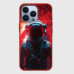 Чехол для iPhone 13 Pro Космонавт стоит за порталом, цвет: 3D-красный