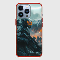 Чехол для iPhone 13 Pro Инопланетный боец, цвет: 3D-красный