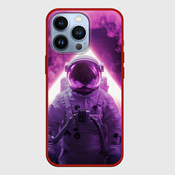 Чехол для iPhone 13 Pro Космонавт и фиолетовый космос, цвет: 3D-красный