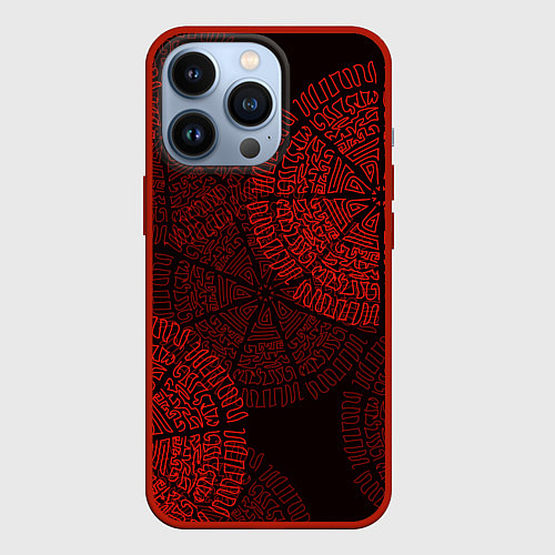 Чехол iPhone 13 Pro Древне-не-древние узоры / 3D-Красный – фото 1